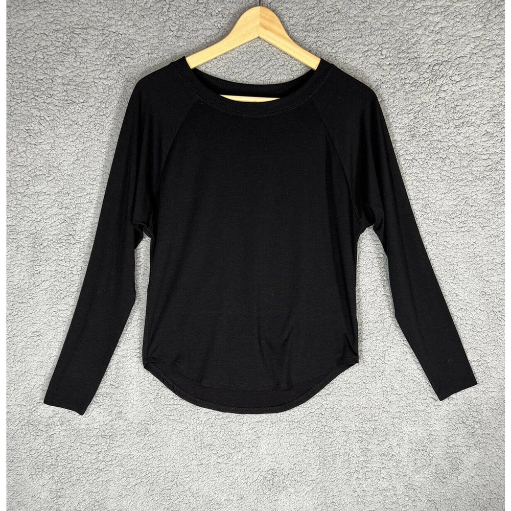 Athleta Women’s Black XXS Long Sleeve Mesh Back TOPANGA Athletic Shirt Top
